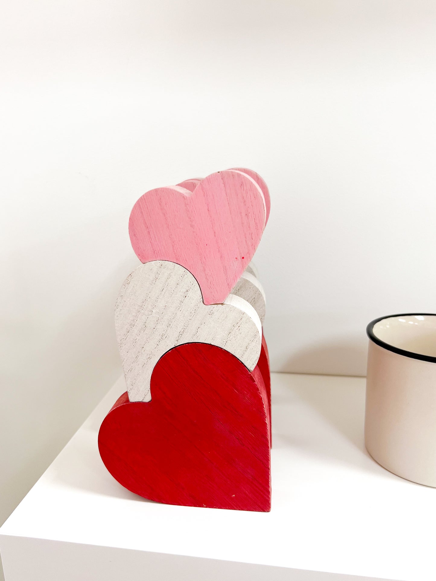 love on top wooden hearts