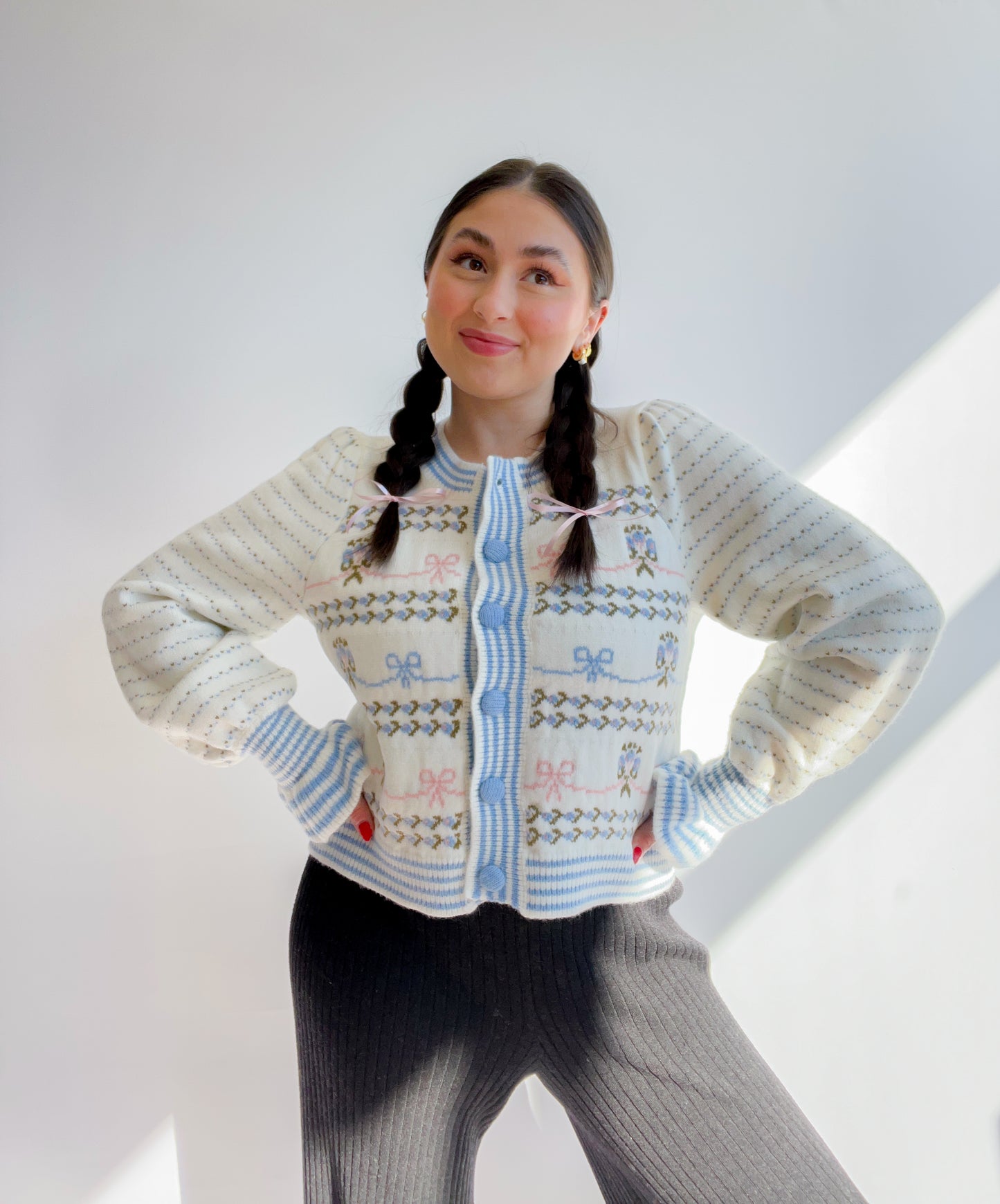 bows on bows cardigan