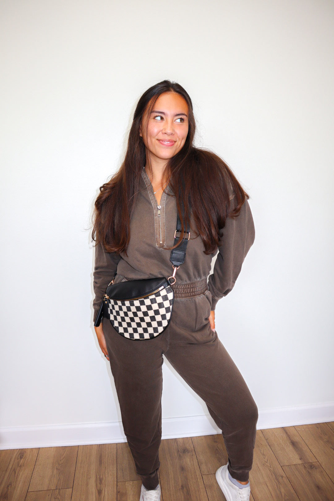 Out And About Jumpsuit - Brown
