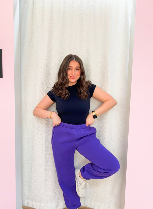 The Coziest Sweatpants- purple