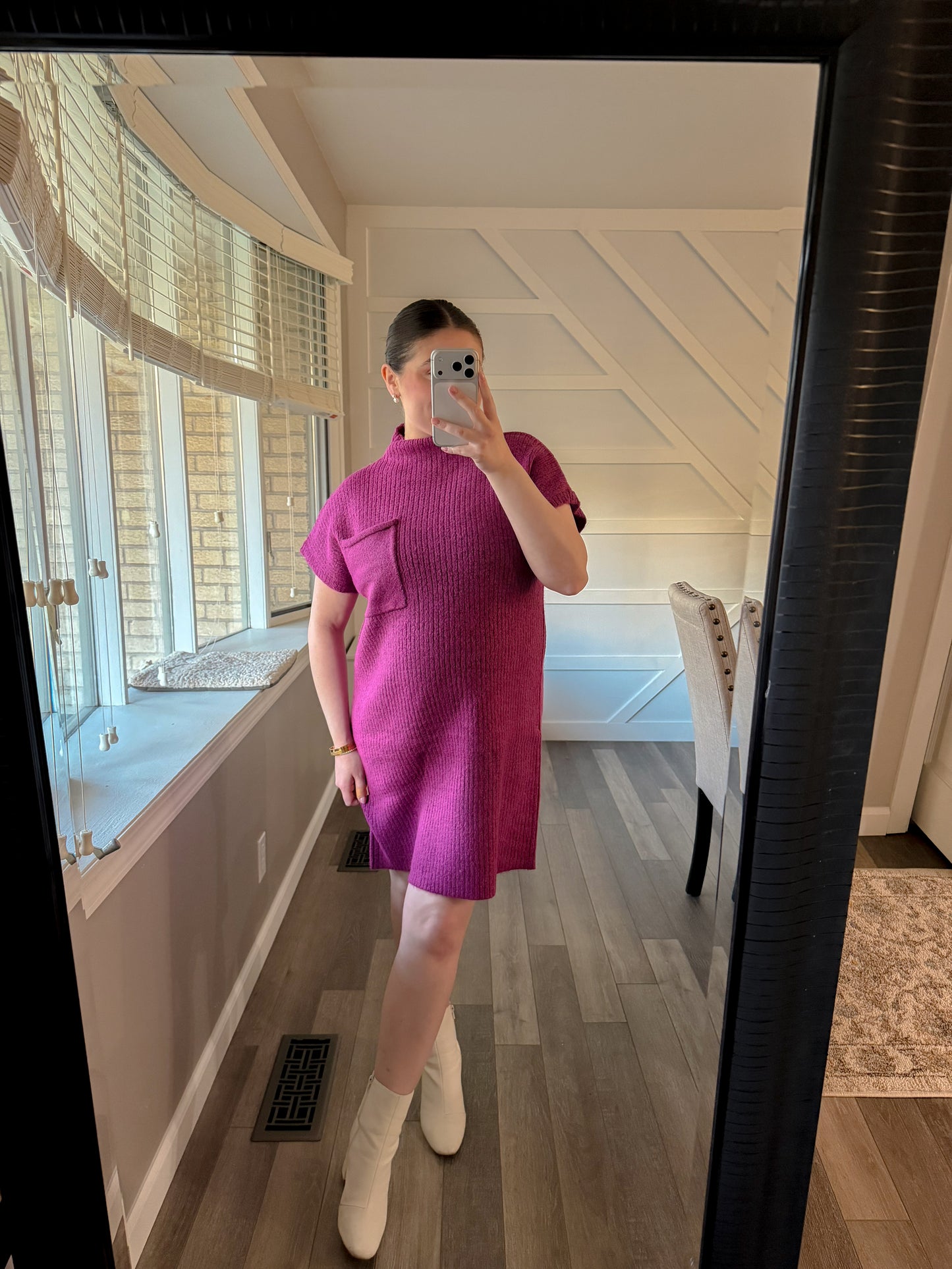 November Knit Dress- Plum