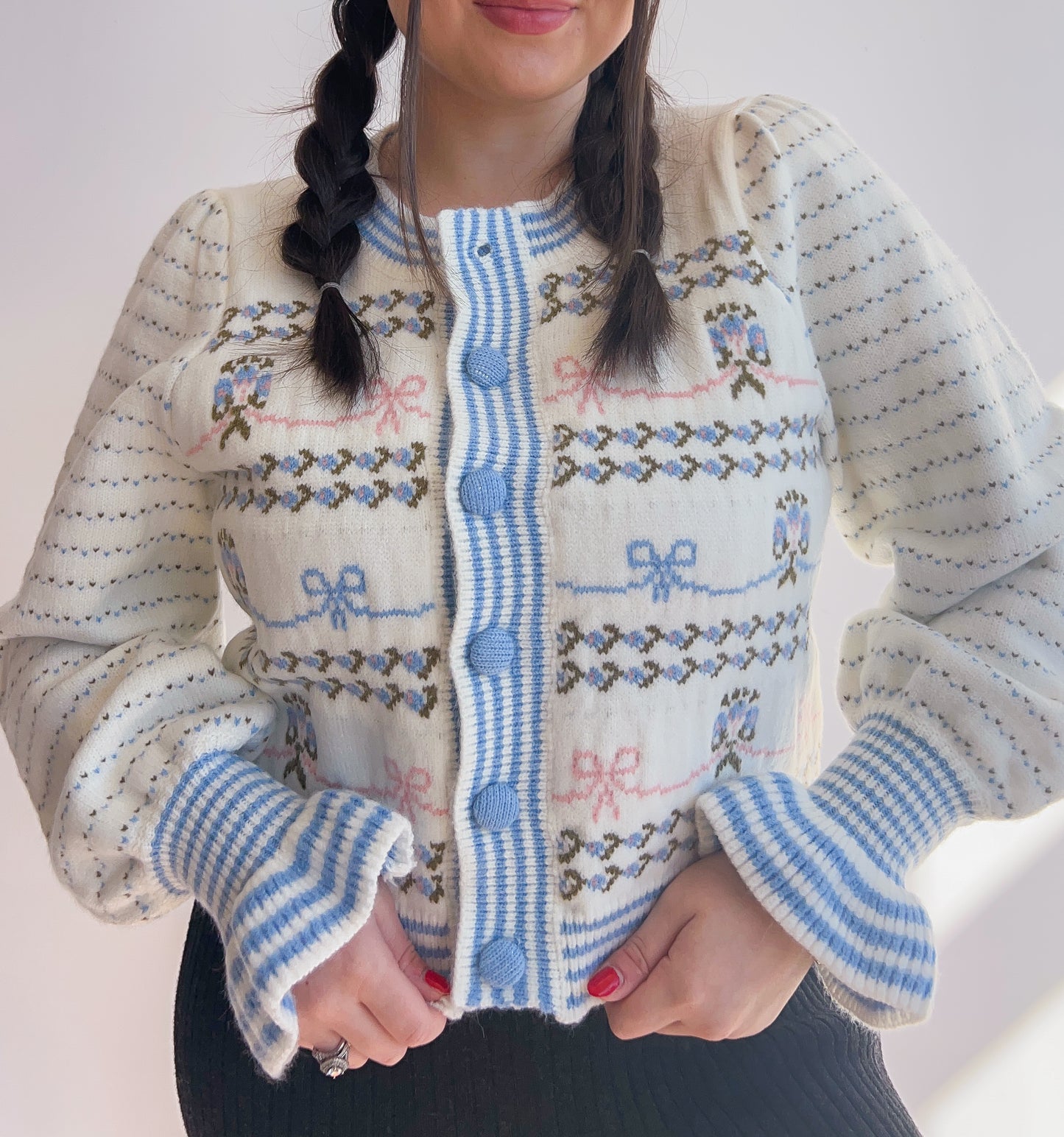 bows on bows cardigan