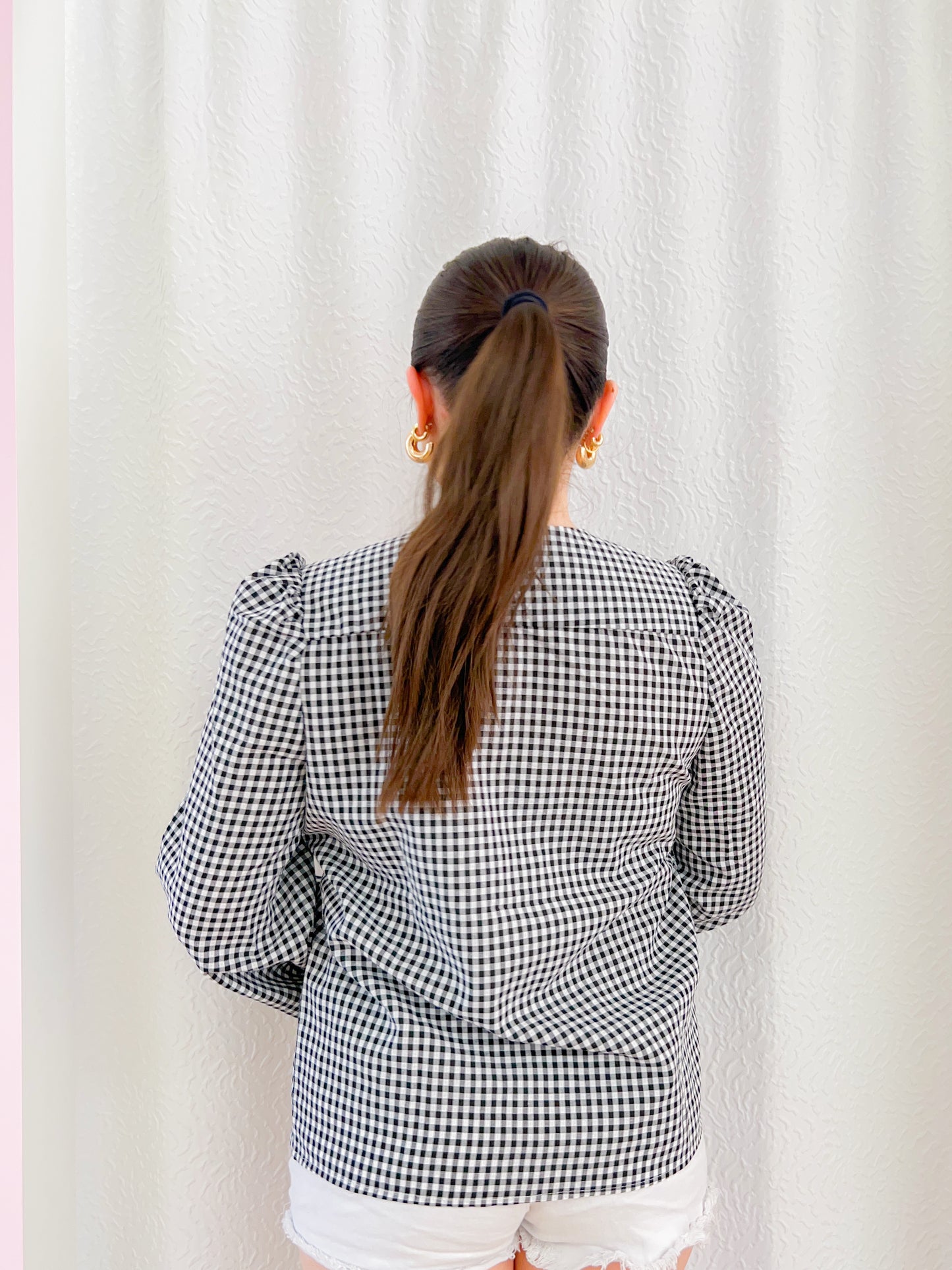 gingham tie top