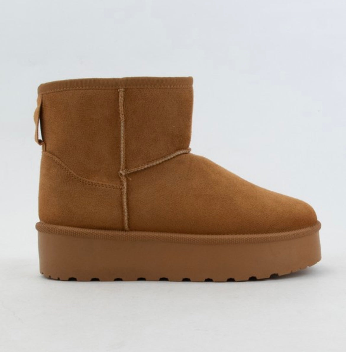 mini platform boots - tan