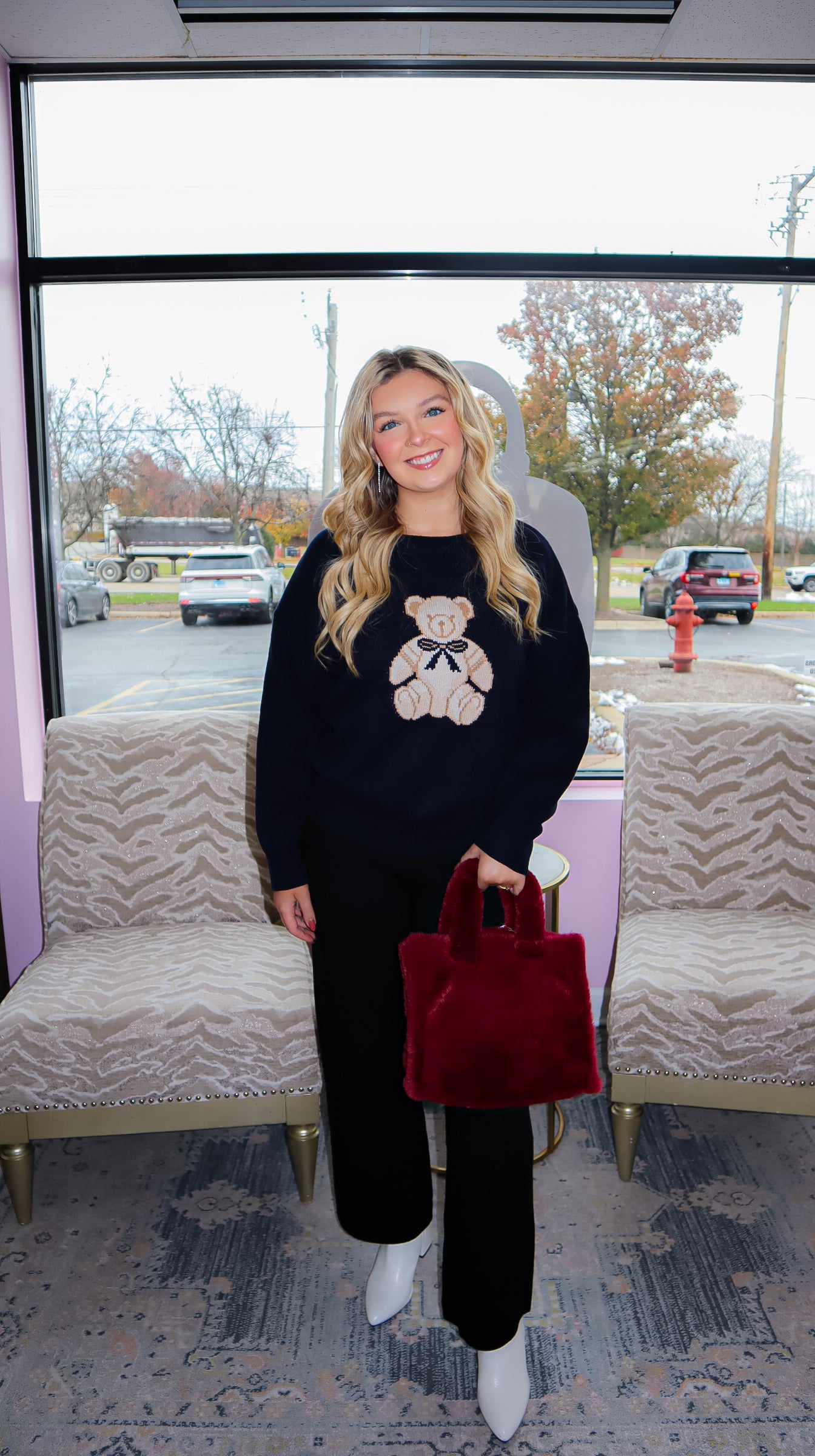 Beary Christmas Sweater - Navy