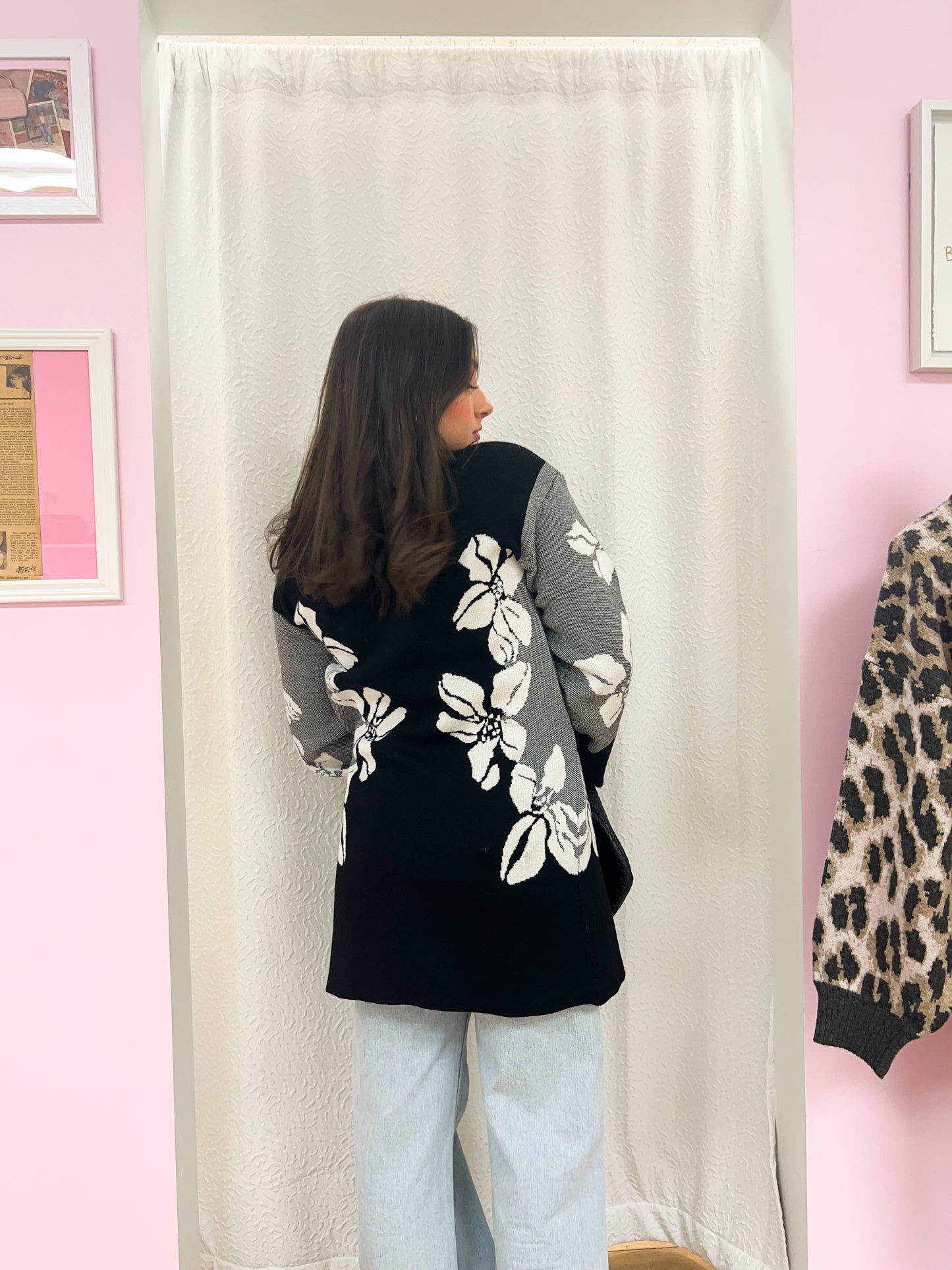 knit flower cardigan