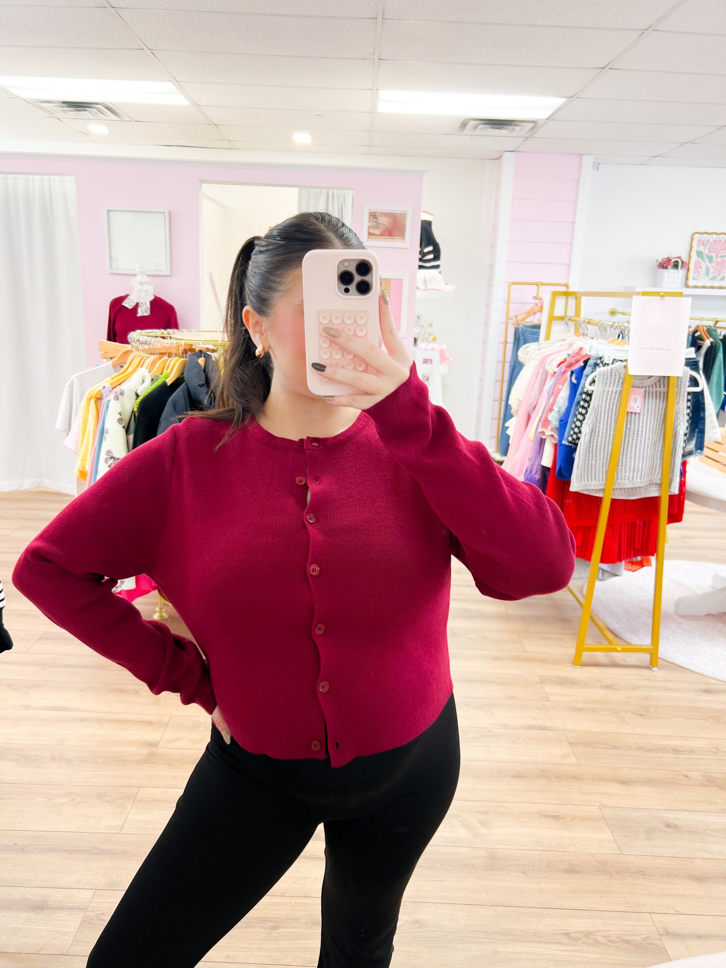 Staple Cardigan- Burgundy