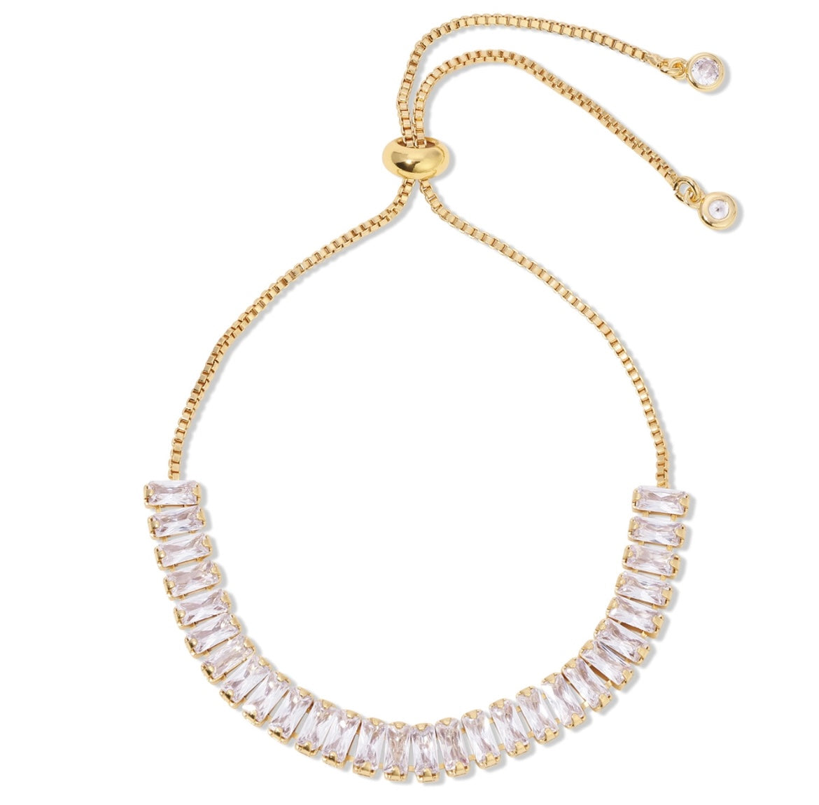 baguette pulley bracelet - silver