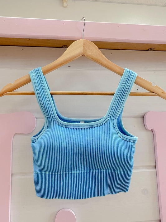 washed square neck tank
