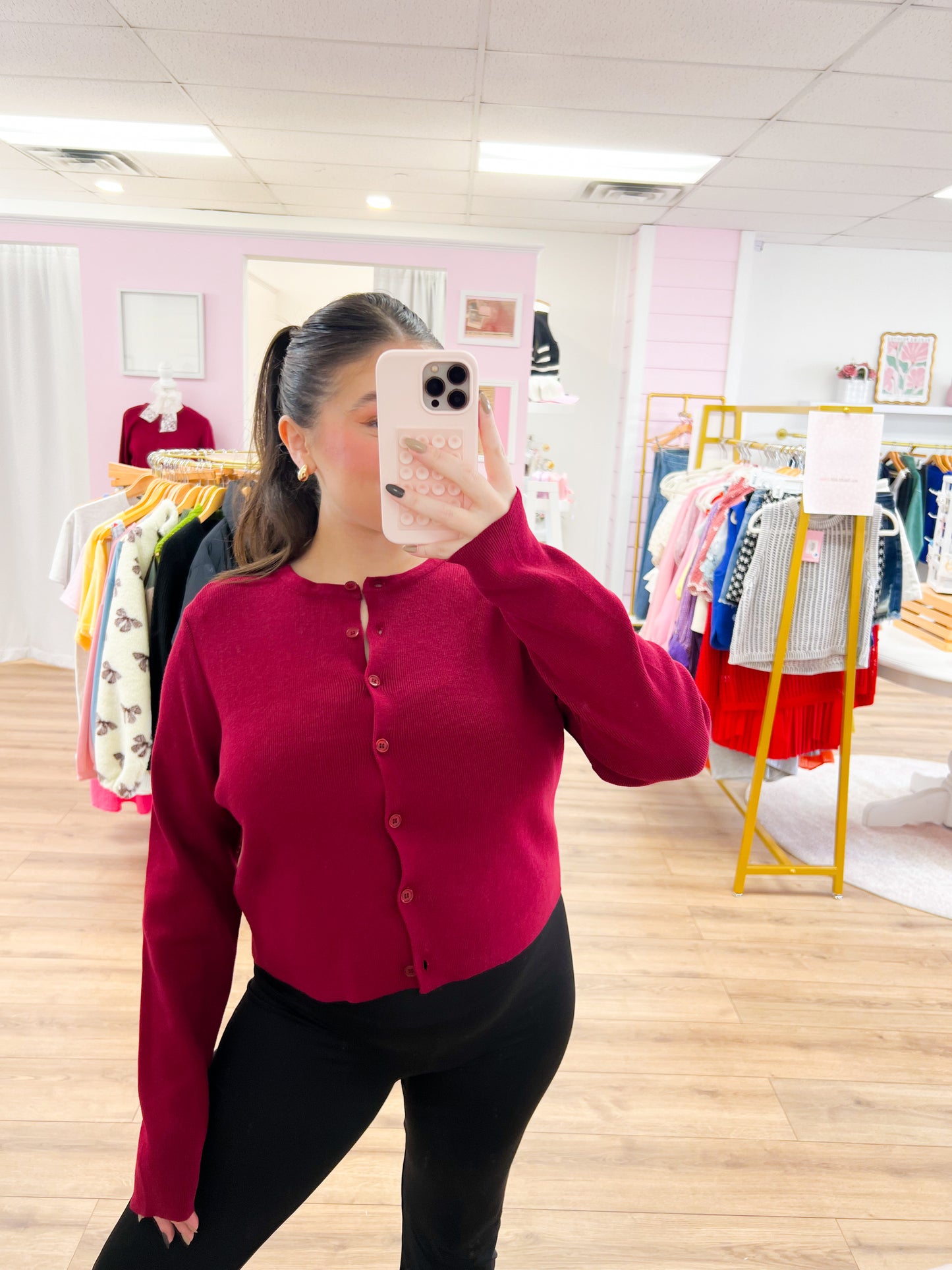 Staple Cardigan- Burgundy