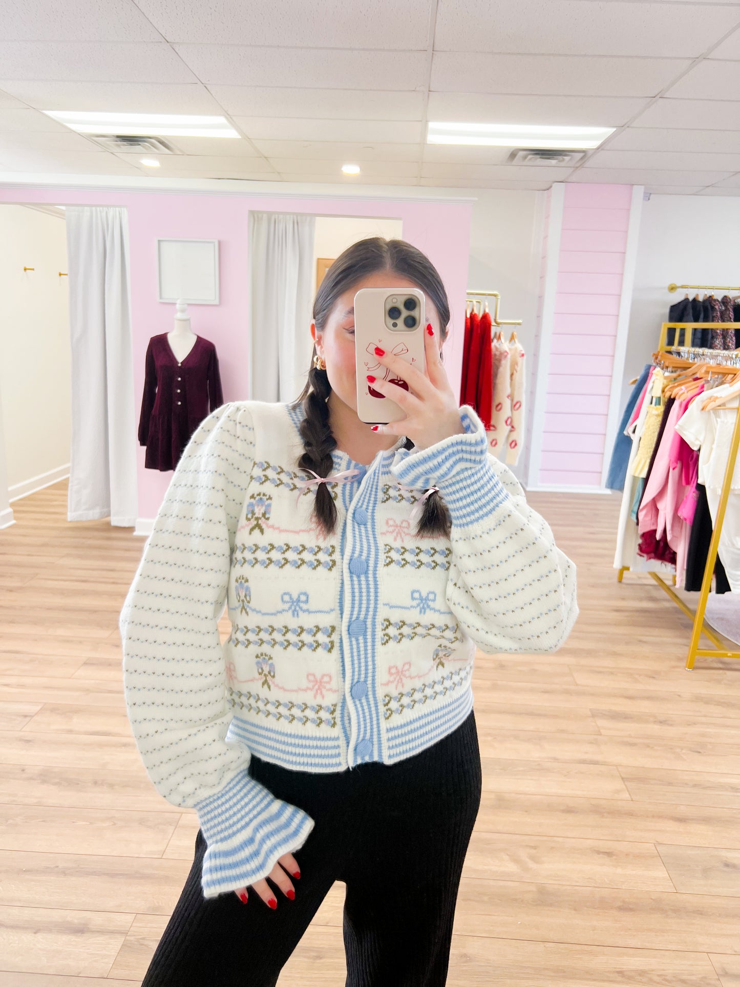 bows on bows cardigan