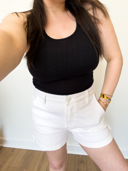 White Cargo Shorts
