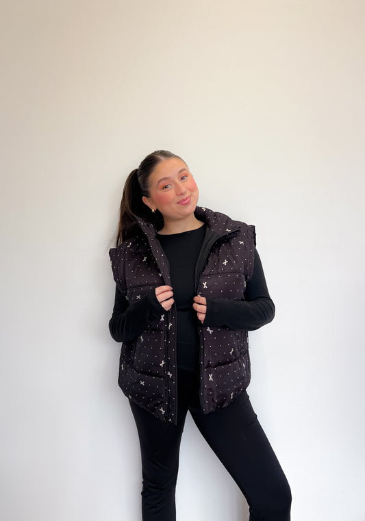 Coquette Polka Dot Vest- Black