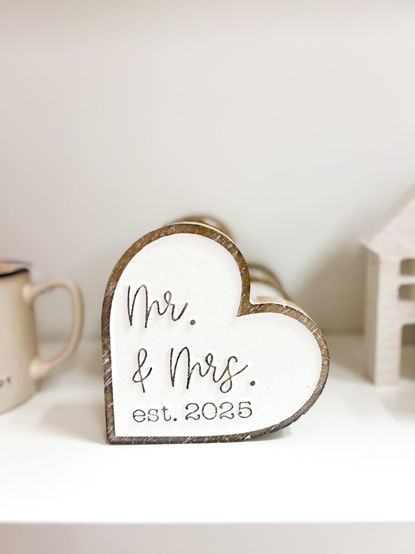 mr. and mrs. wooden sign