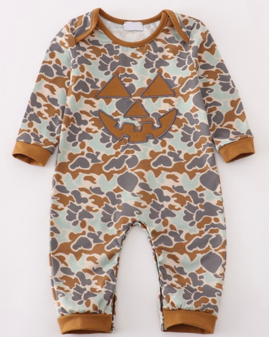 Hello Camo Pumpkin Romper