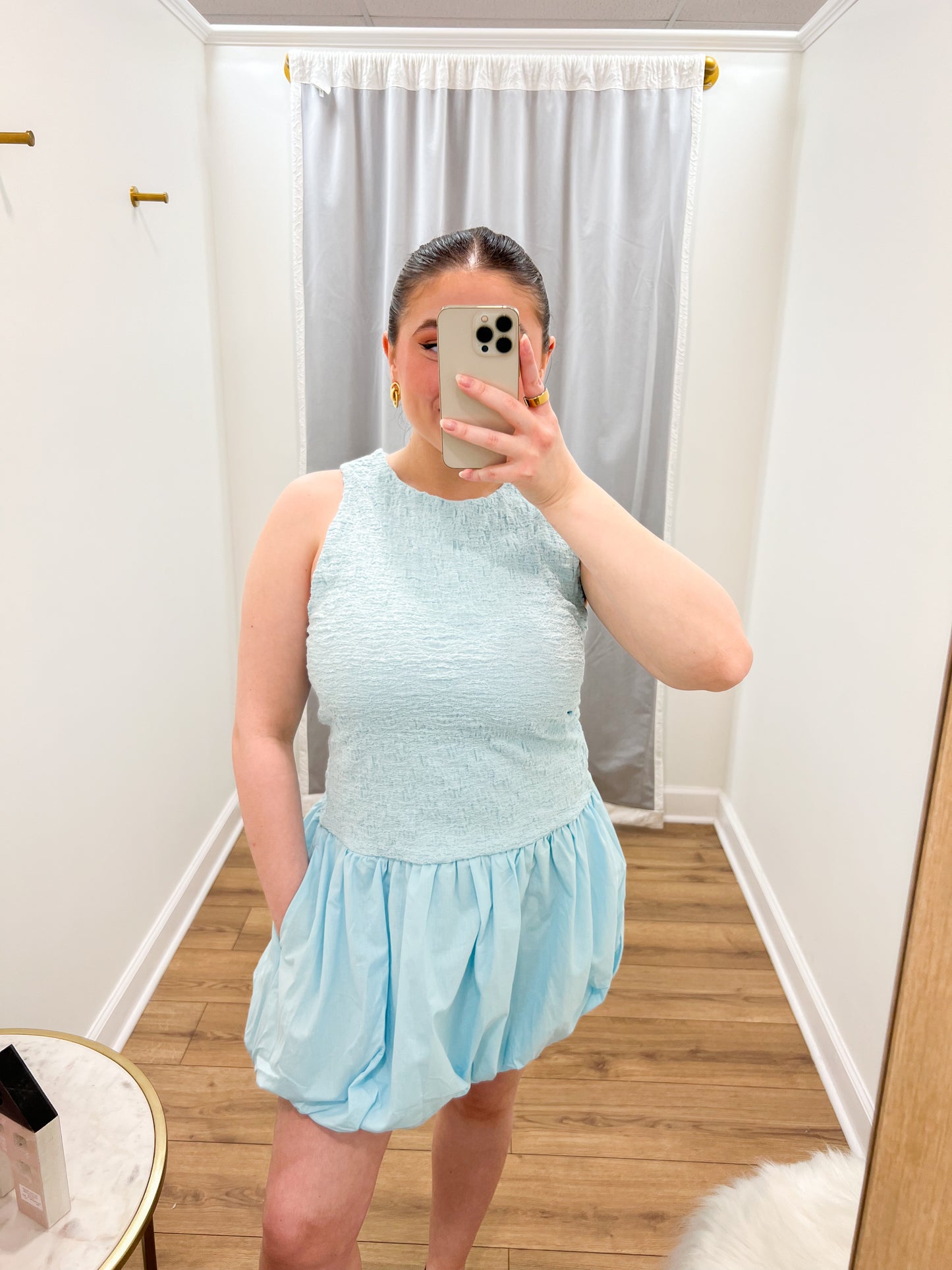 Icy Blue Bubble Dress