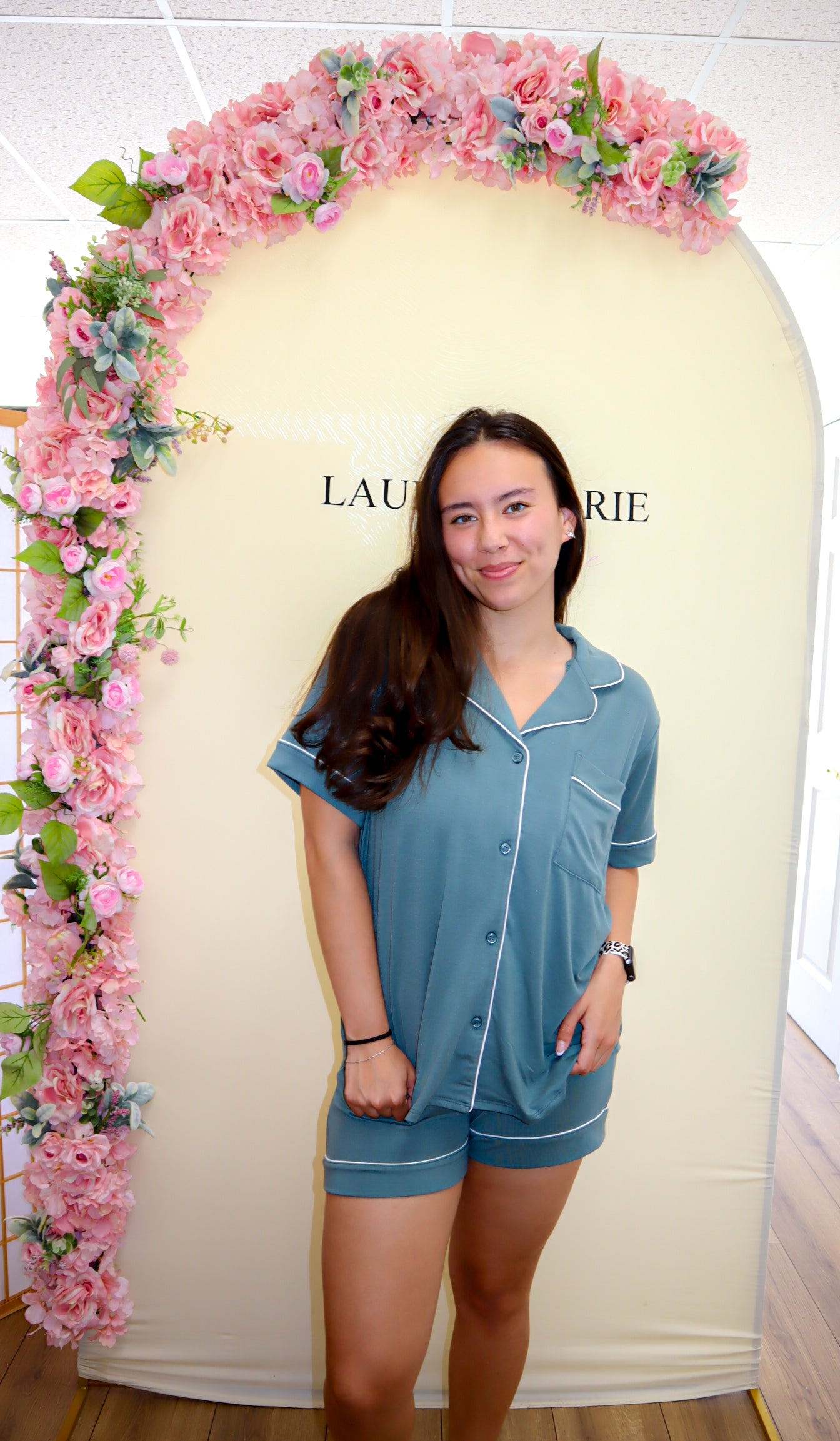short sleeve pajama set- jade