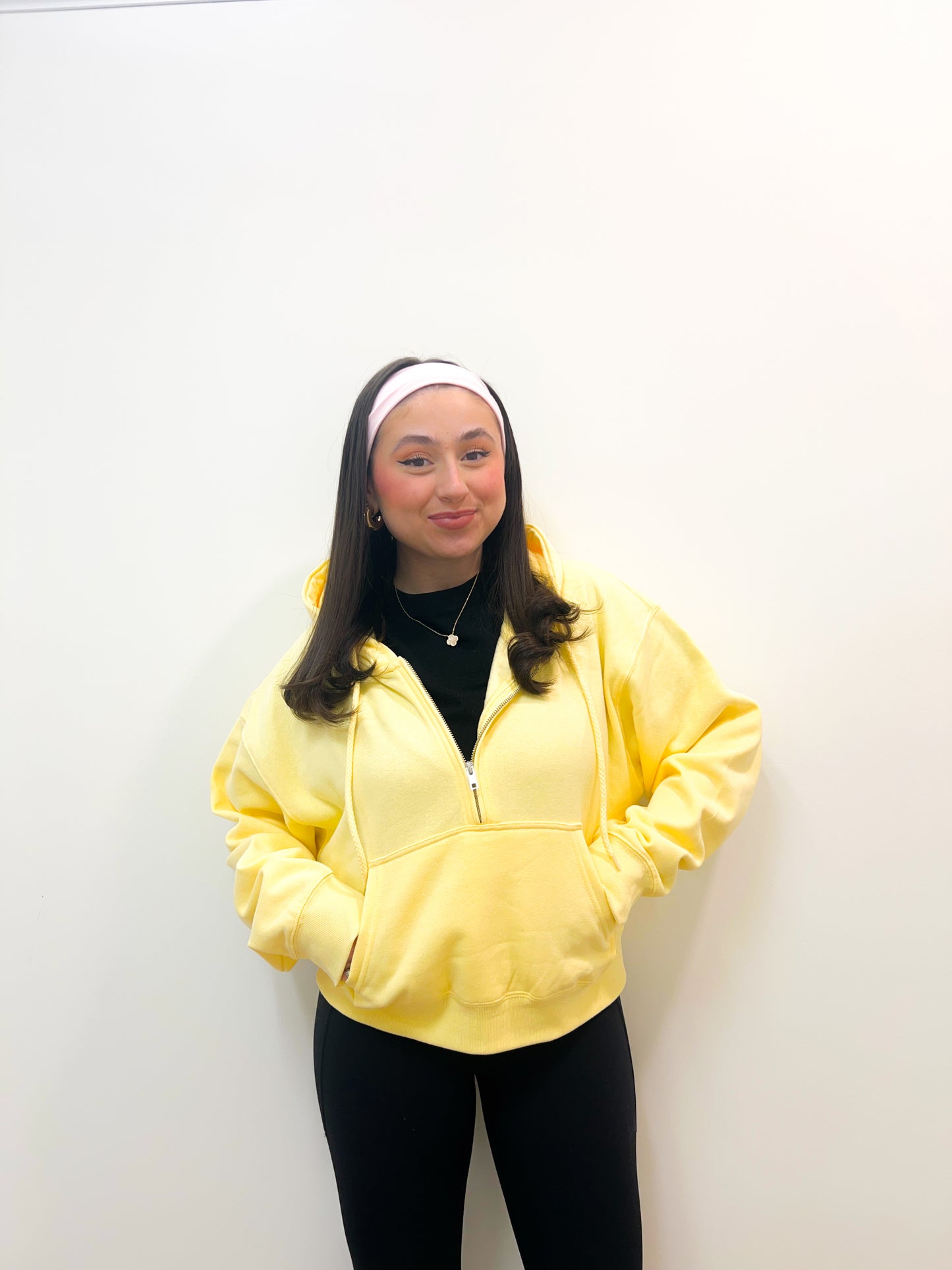 spring fever half zip - yellow