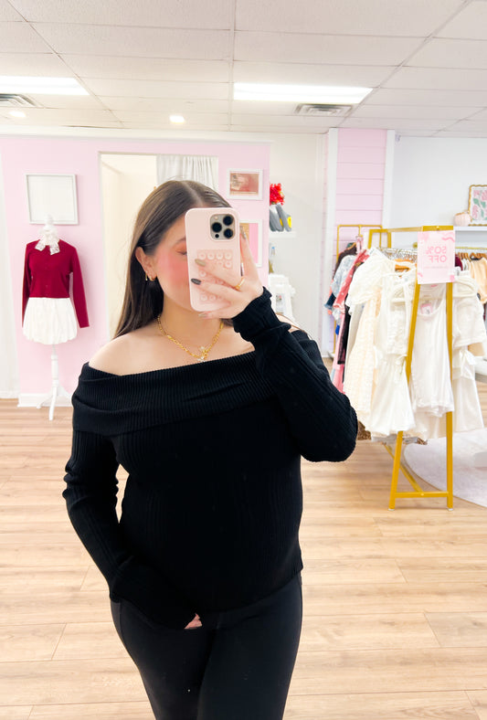 Off the Shoulder Knit Top