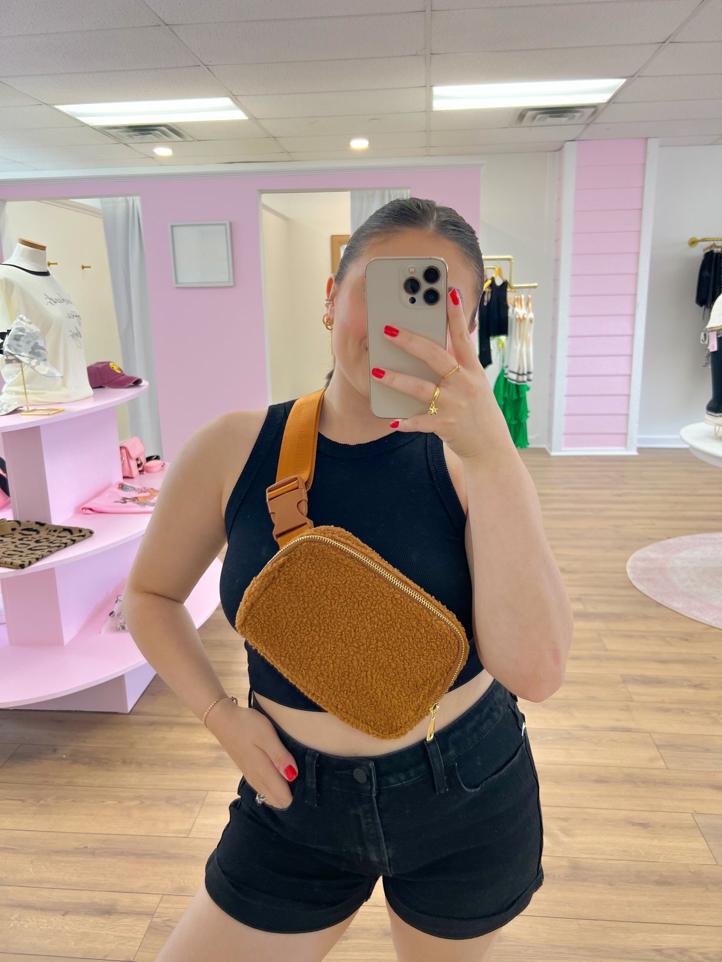 Sherpa Crossbody- Brown