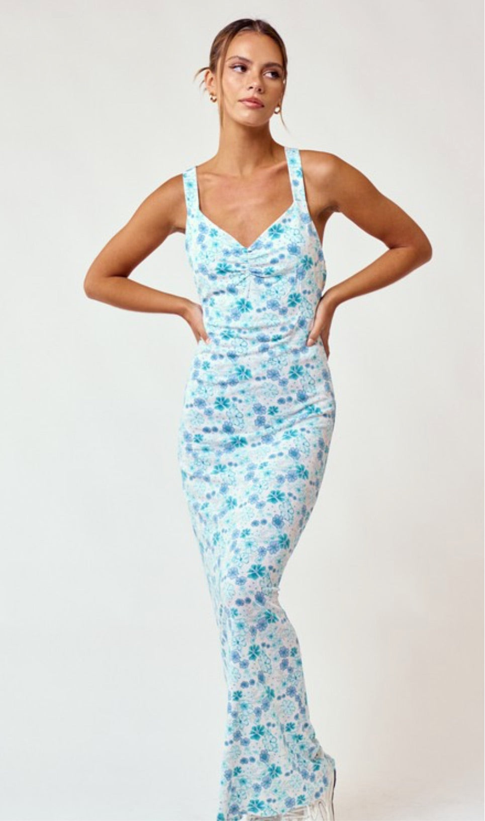 Blue Floral Maxi Dress