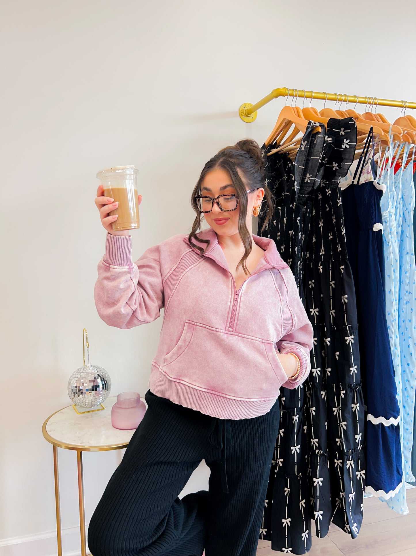 acid wash quarter zip