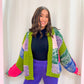 mixed color block cardigan