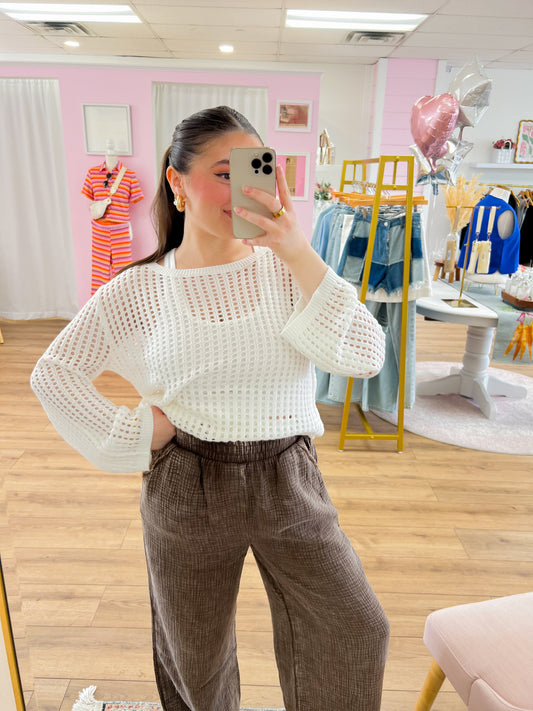 Breezy Gauze Pants- Brown