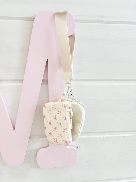 Double Pouch Wristlet- Bows