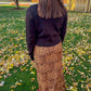 leopard midi skirt