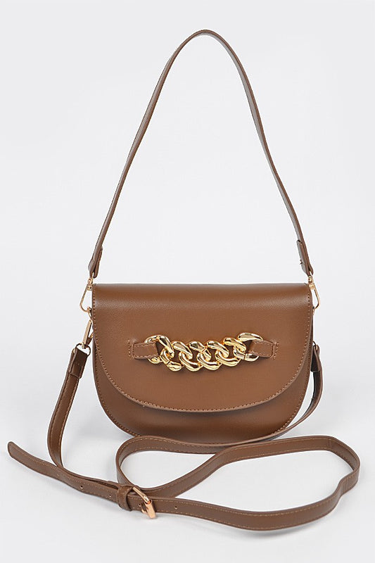 brown buckle bag