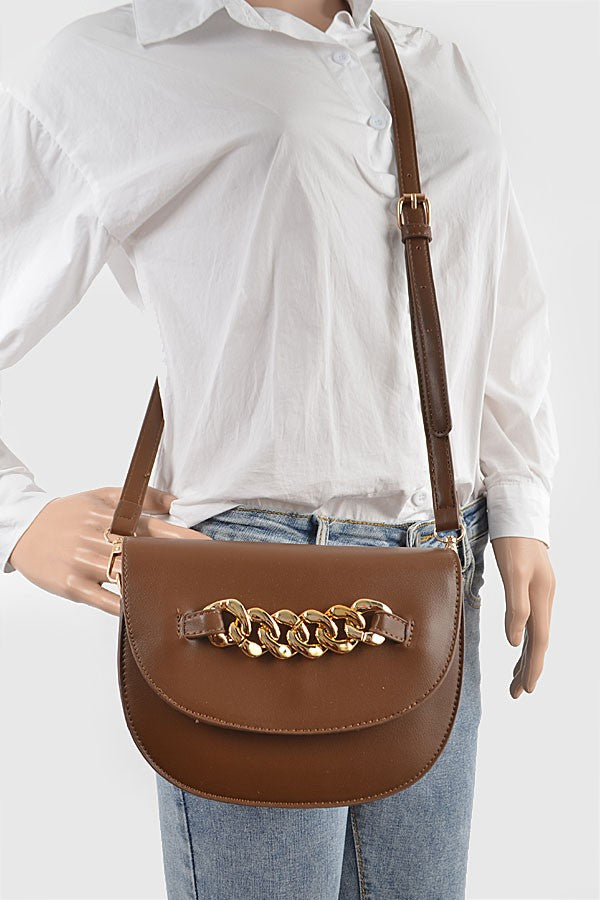 brown buckle bag