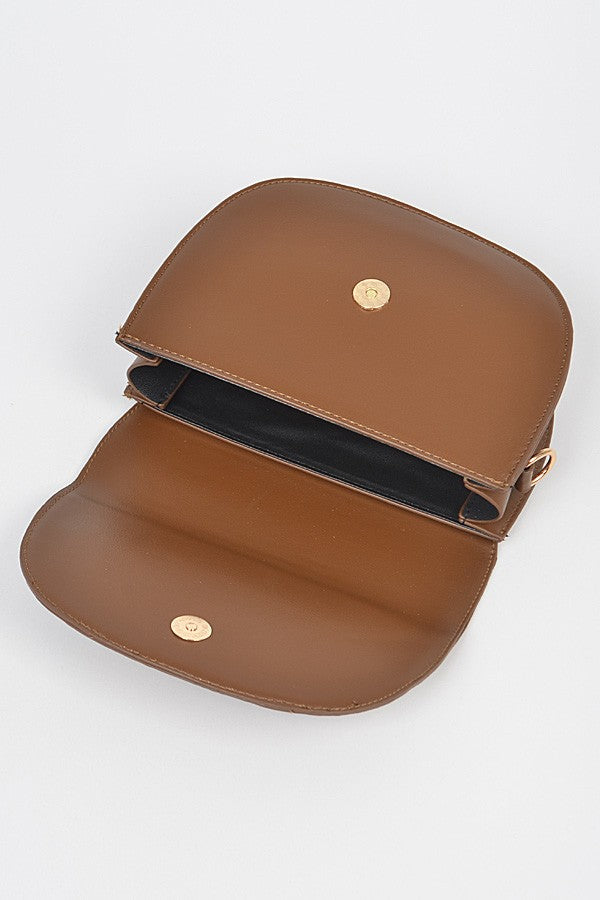 brown buckle bag