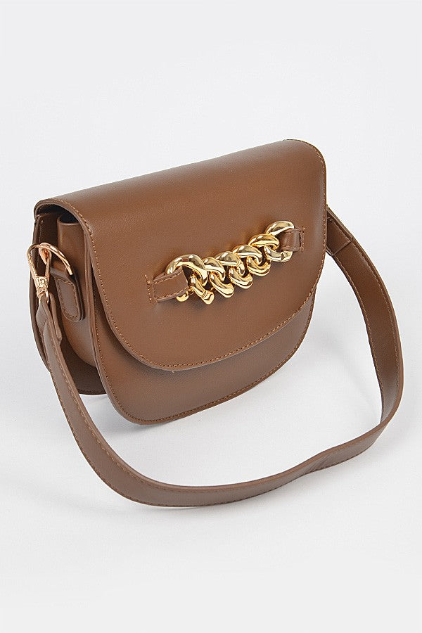 brown buckle bag