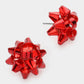 gift bow studs - red