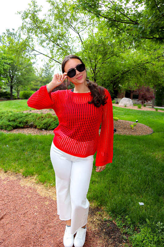 Ruby Red Knit Top