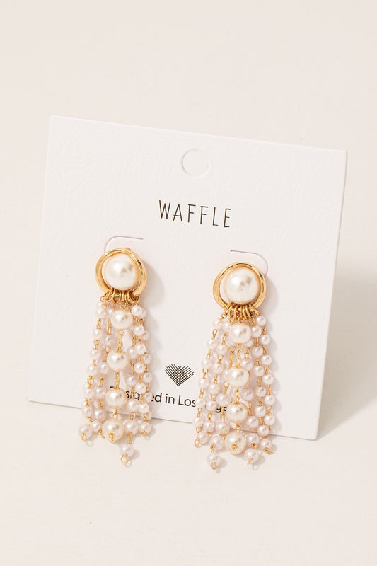 pearl fringe earrings