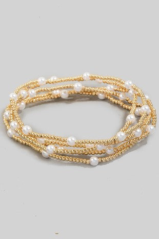 pearl beaded bracelet set