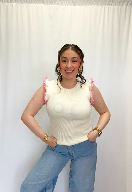 Ruffle Sleeve Tank