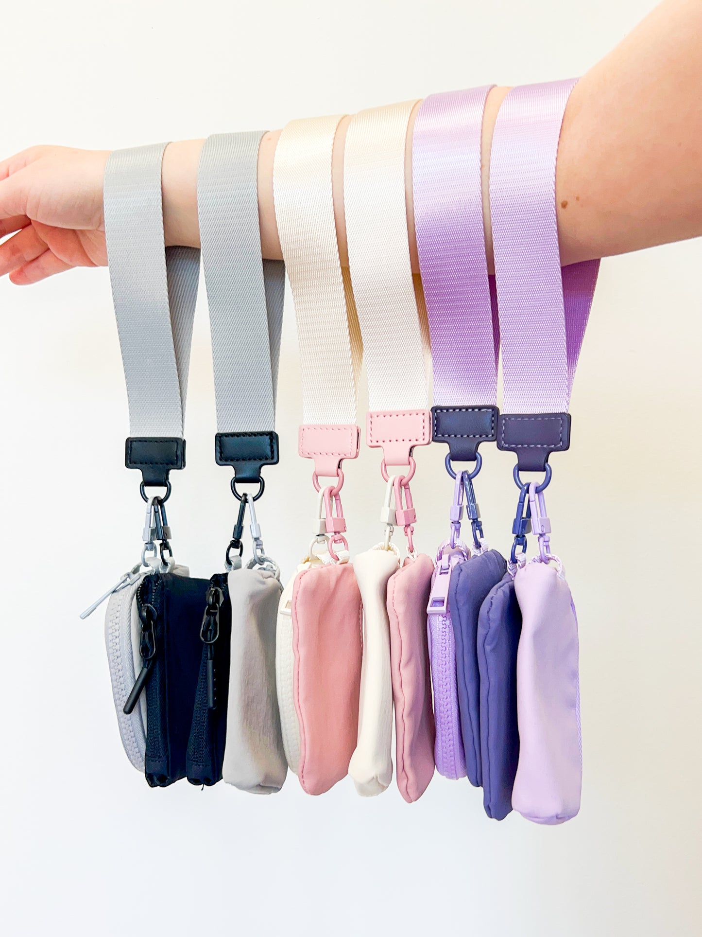 double pouch wristlet - 3 colors