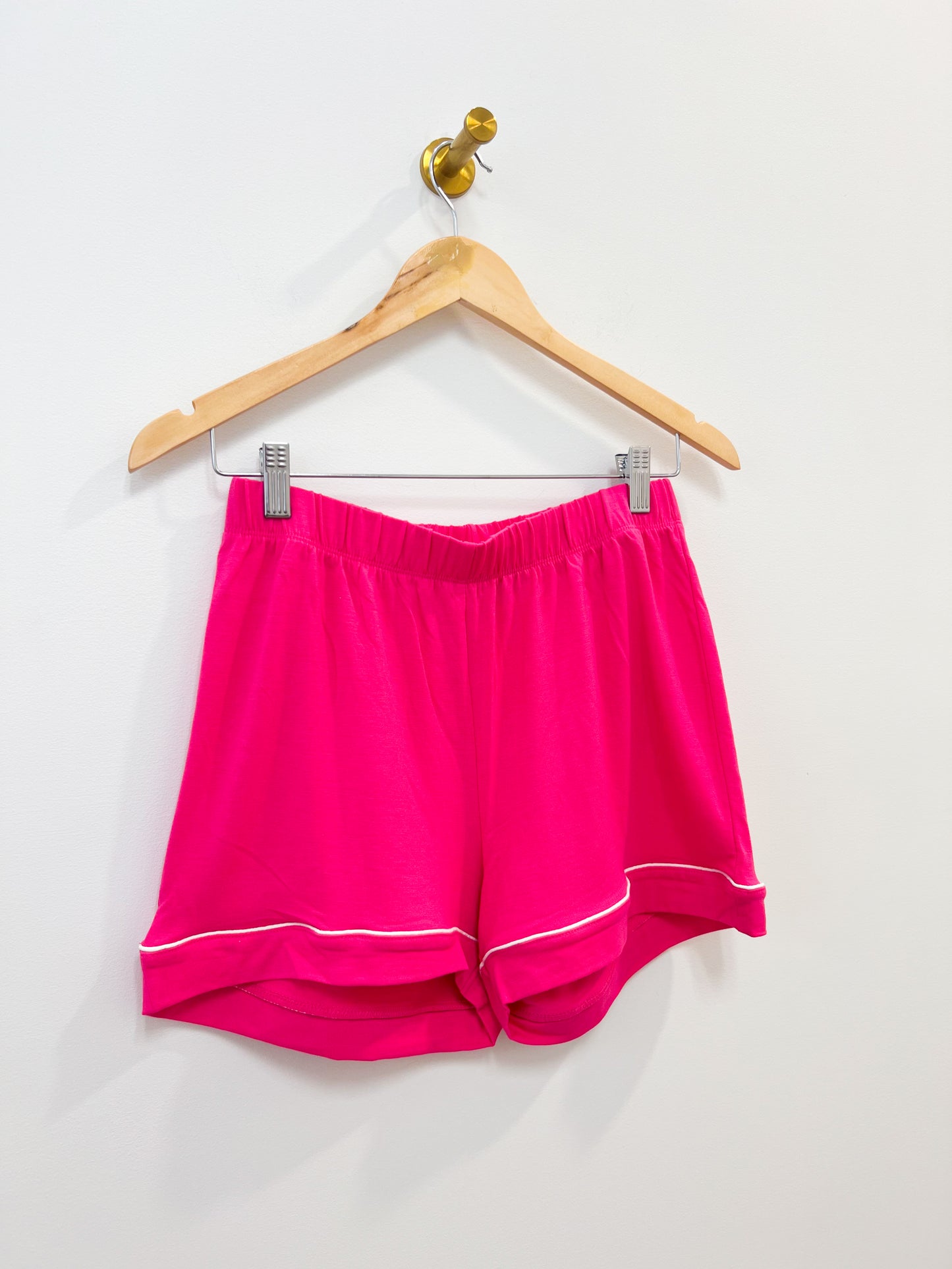 short sleeve pajama set- hot pink