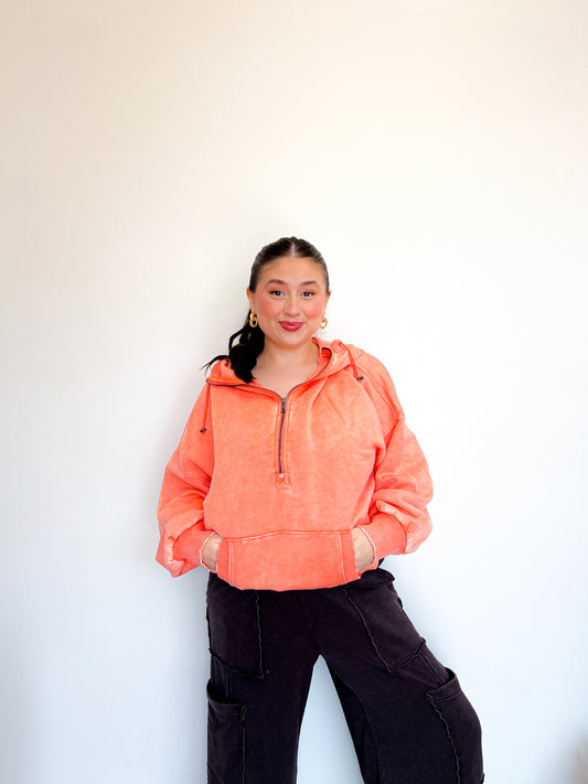 Orangey Half Zip Hoodie