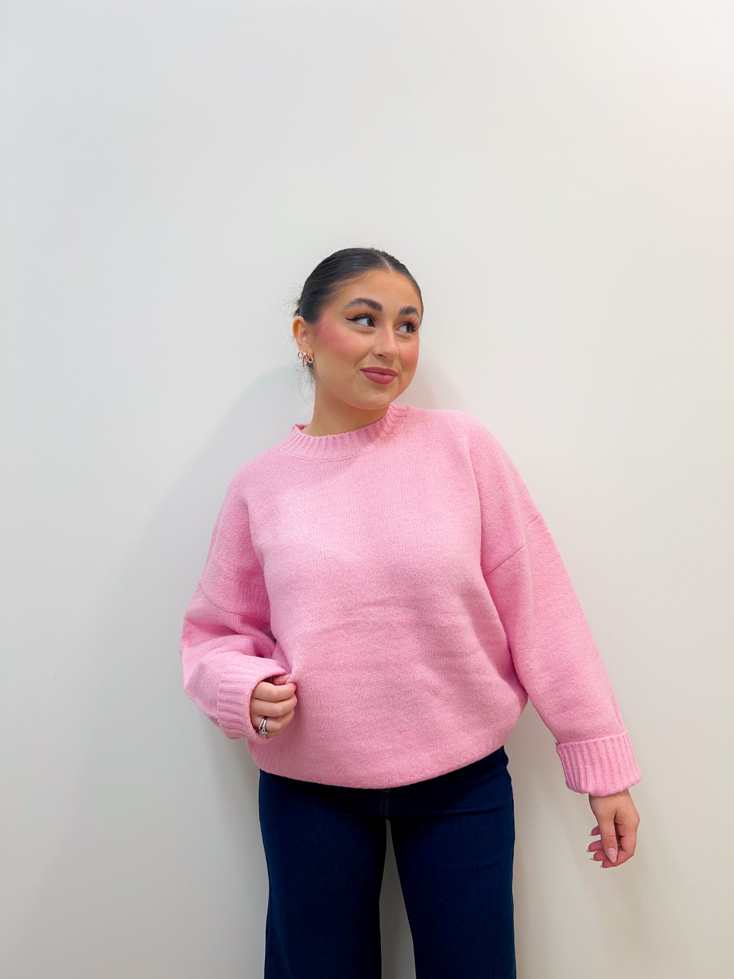 pop of color sweater - pink