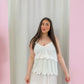 plisse dress - white
