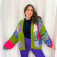 mixed color block cardigan