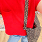 mock neck top - red