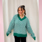 grid sweater - green