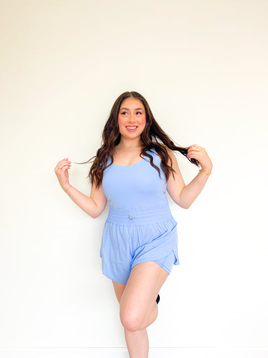 sporty girl romper - blue