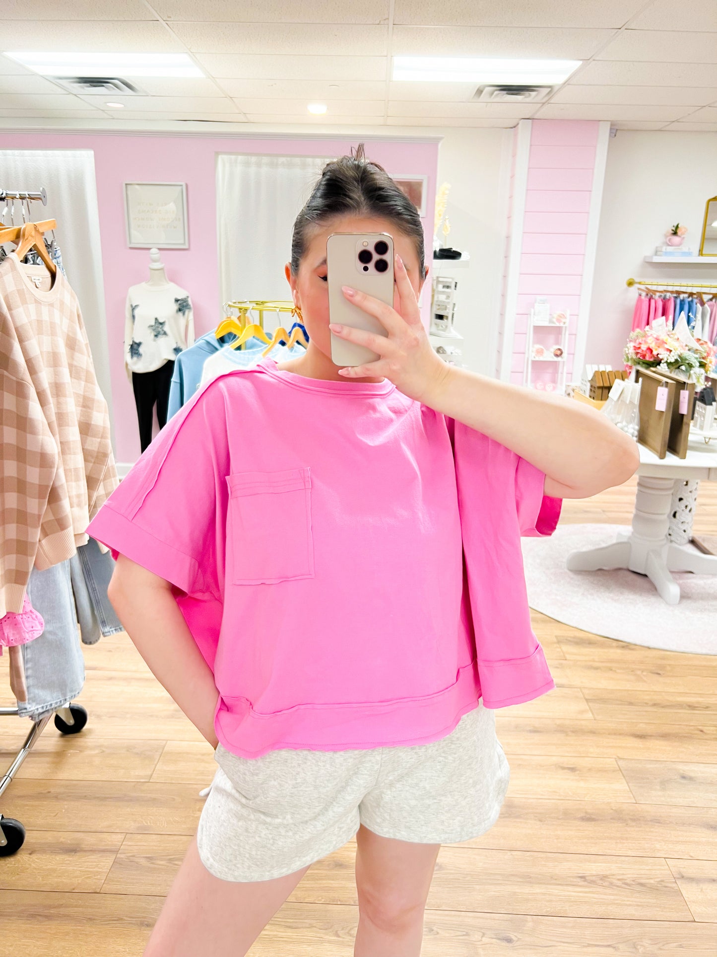 boxy tee- pink