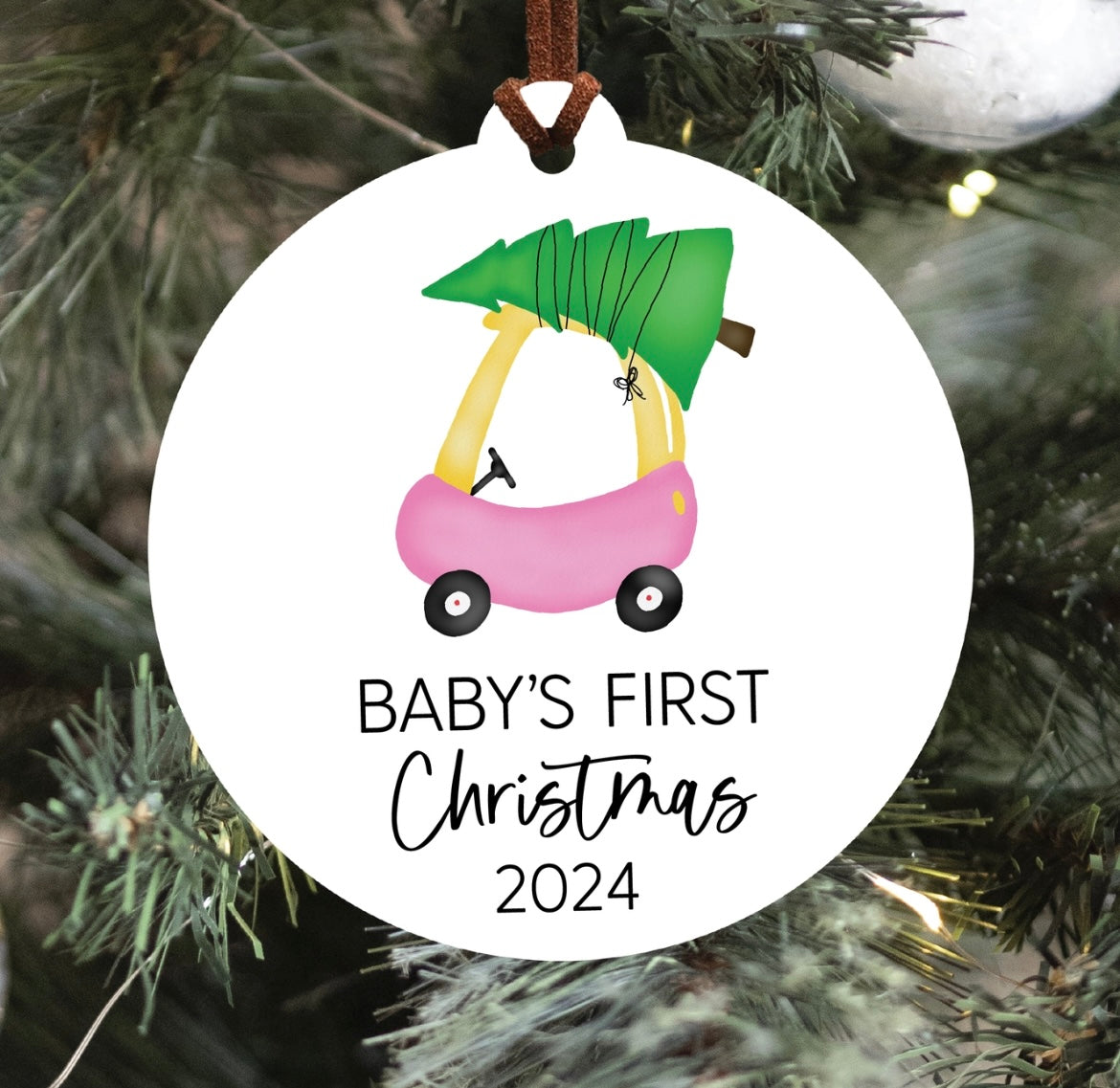 baby's first christmas (girl) ornament